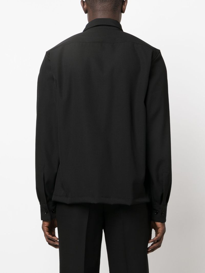 Black Corran Concealed Button-up Cotton Shirt