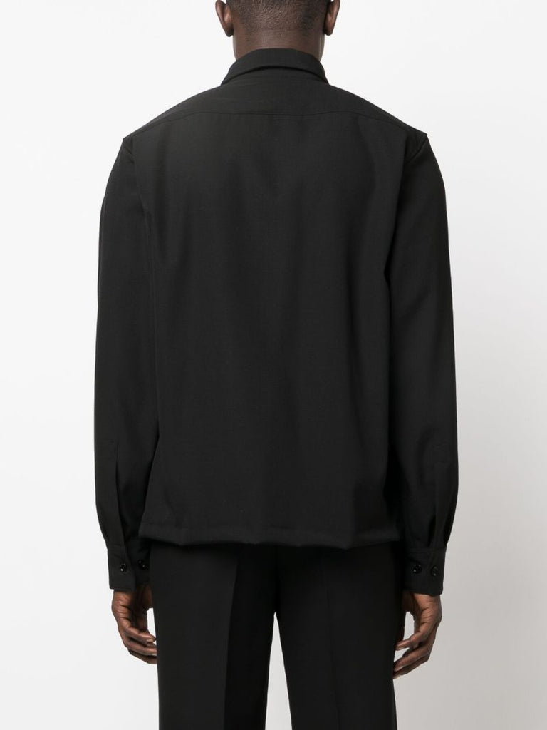 Black Corran Concealed Button-up Cotton Shirt