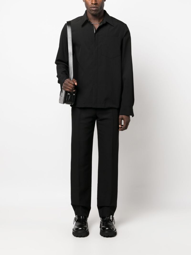 Black Corran Concealed Button-up Cotton Shirt