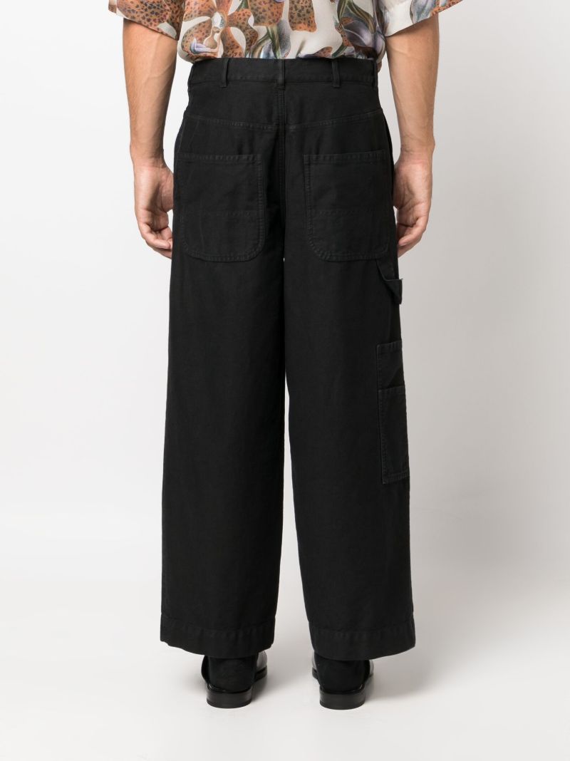 Black Low-rise Wide-leg Jeans