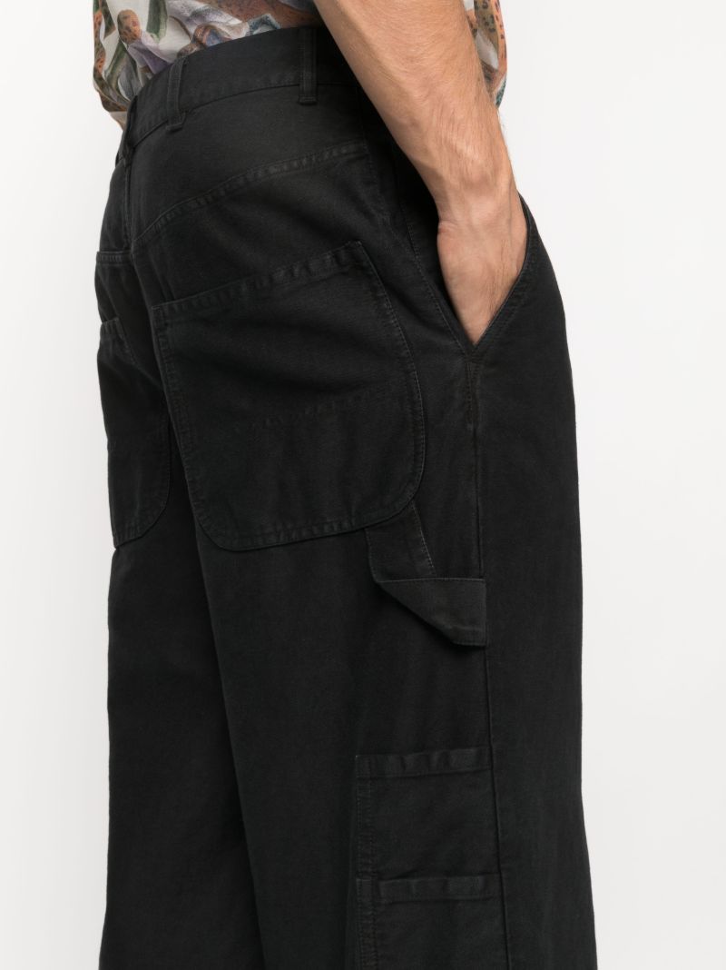 Black Low-rise Wide-leg Jeans