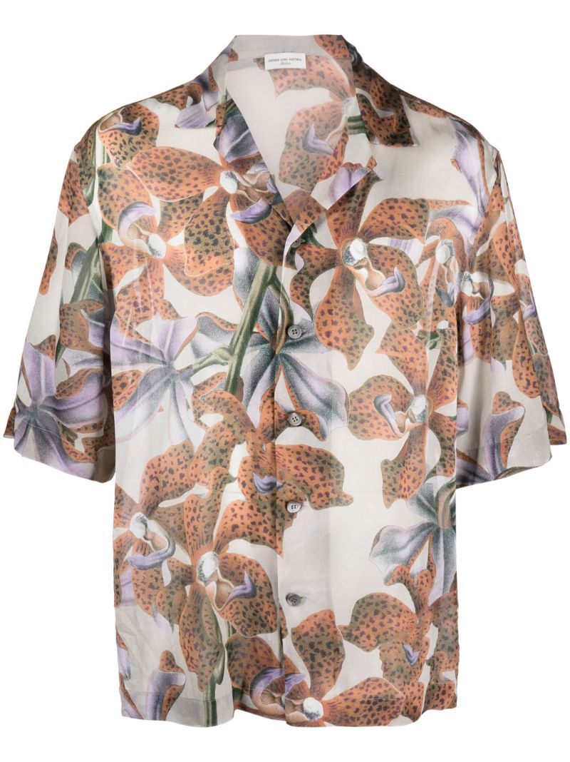 Grey Cassi Floral-print Shirt