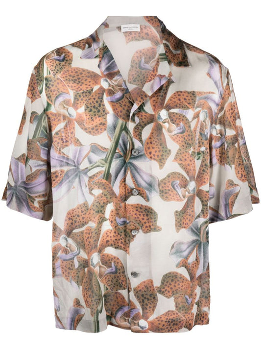 Grey Cassi Floral-print Shirt