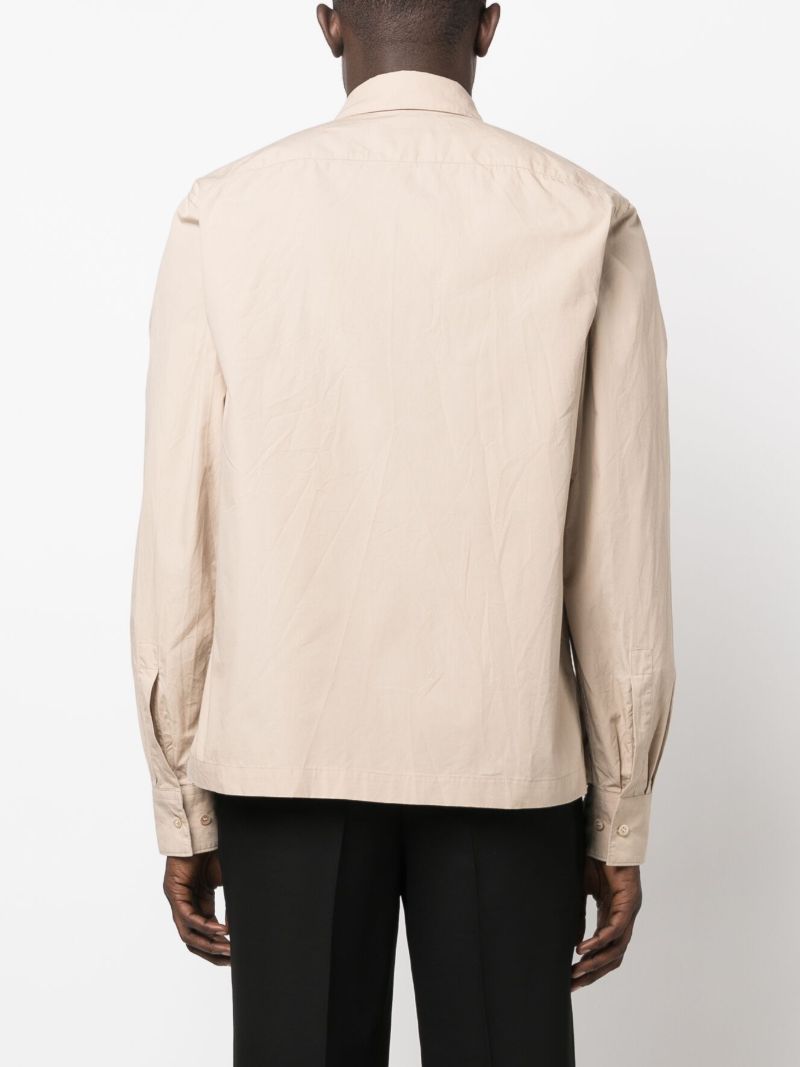 Neutral Corran Concealed Button-up Cotton Shirt