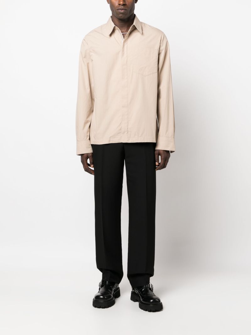 Neutral Corran Concealed Button-up Cotton Shirt