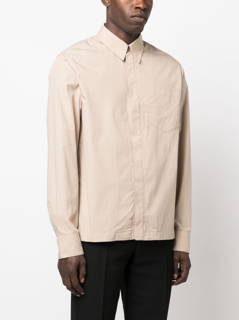 Neutral Corran Concealed Button-up Cotton Shirt