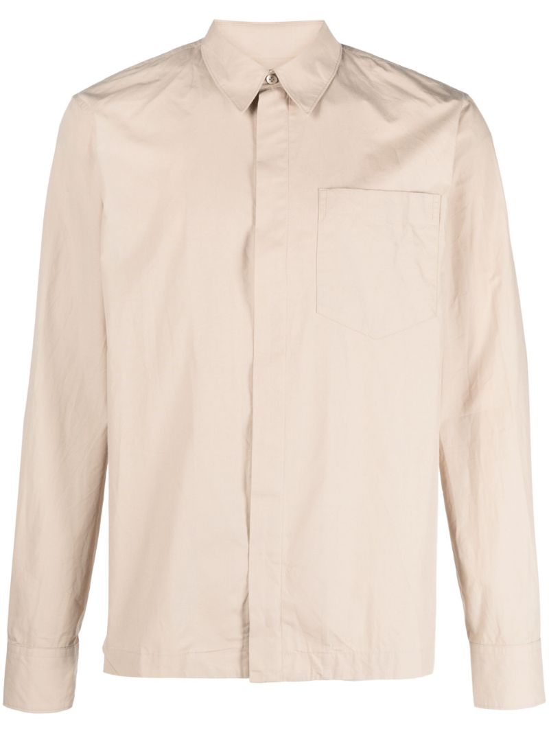Neutral Corran Concealed Button-up Cotton Shirt