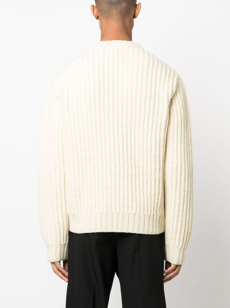 Neutral Mezzi Cable Knit Sweater