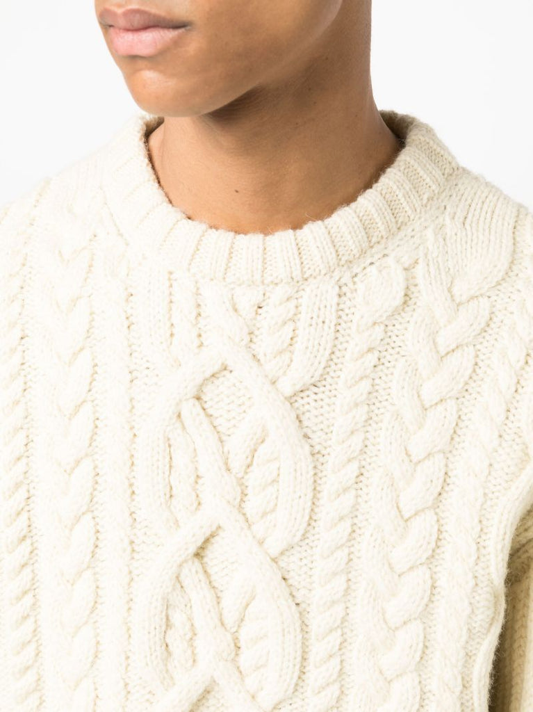Neutral Mezzi Cable Knit Sweater