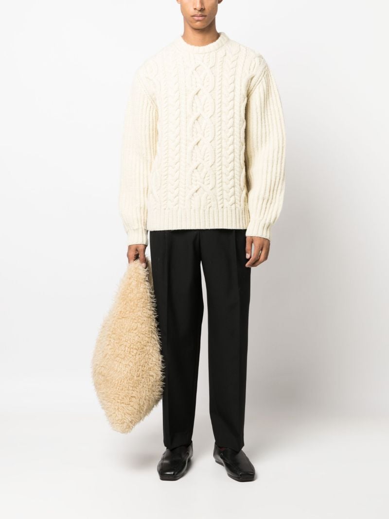 Neutral Mezzi Cable Knit Sweater