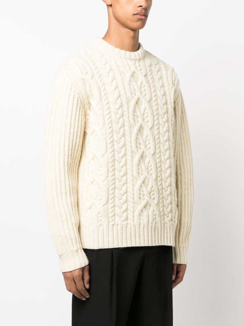 Neutral Mezzi Cable Knit Sweater