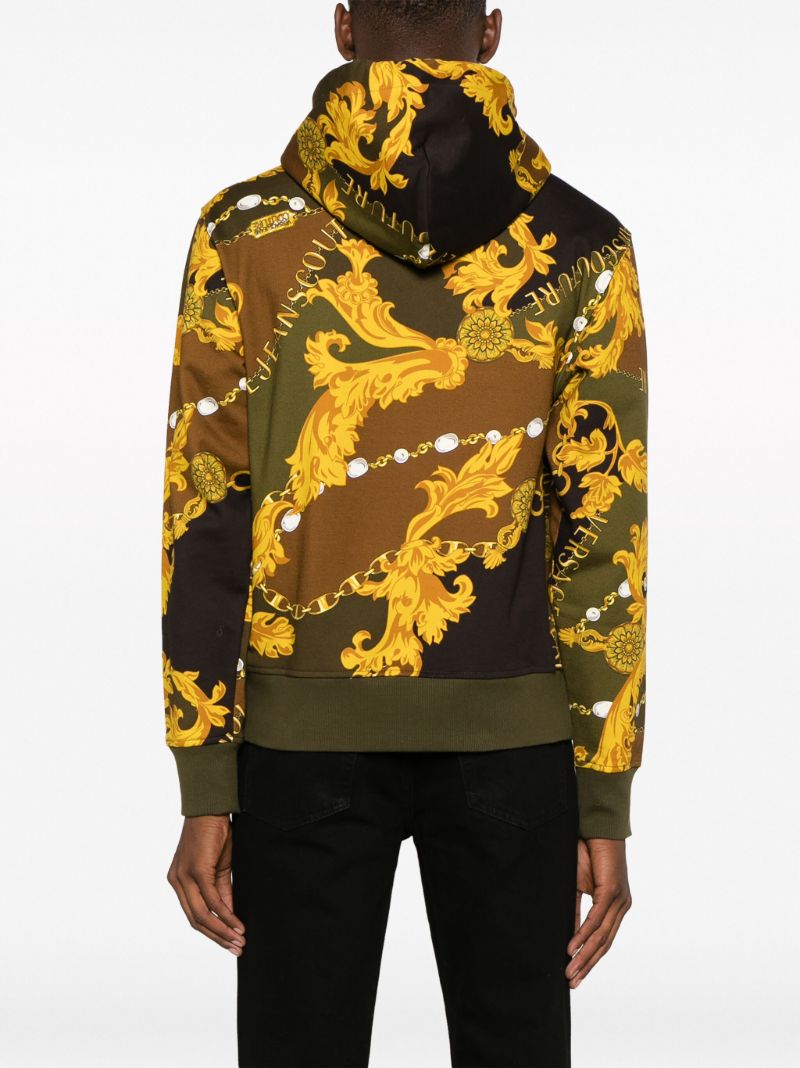 Multicoloured Baroque-print Zip-up Hoodie