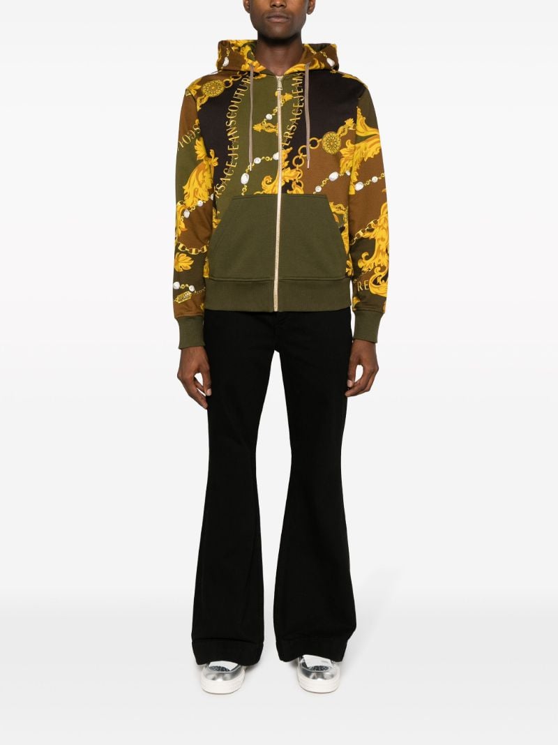 Multicoloured Baroque-print Zip-up Hoodie