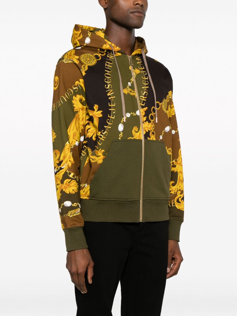 Multicoloured Baroque-print Zip-up Hoodie