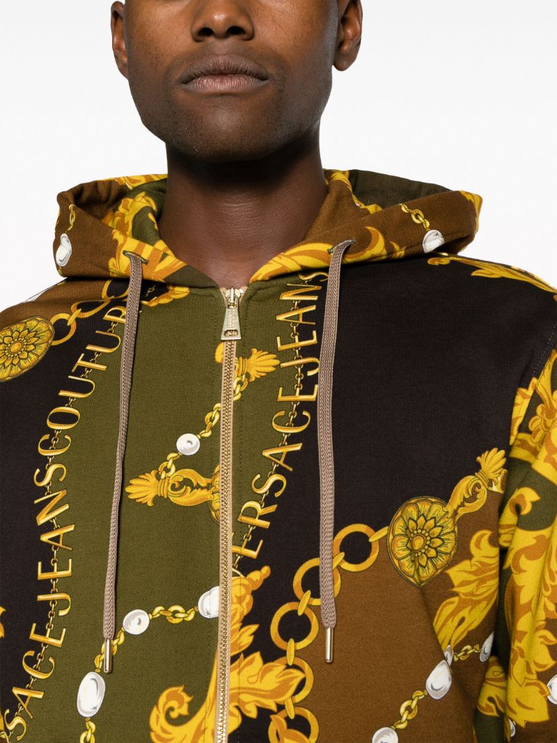 Multicoloured Baroque-print Zip-up Hoodie