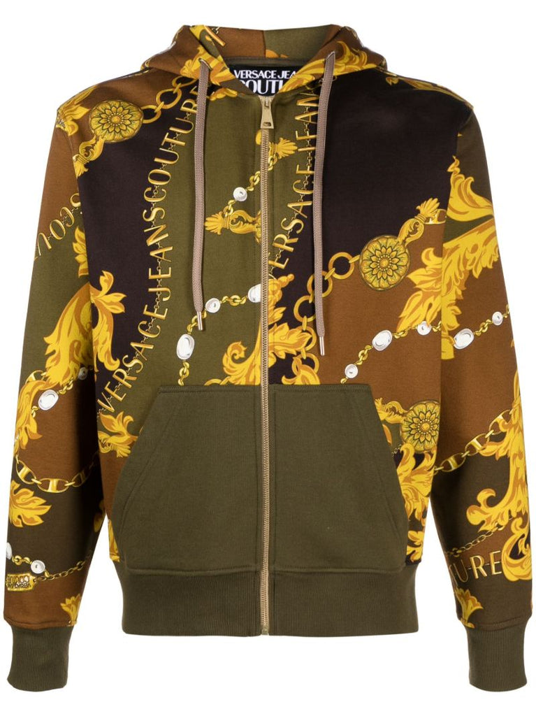 Multicoloured Baroque-print Zip-up Hoodie