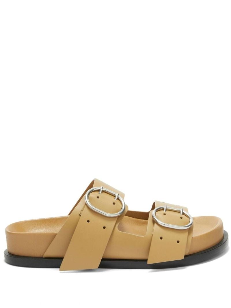 Brown Buckled Leather Sandals