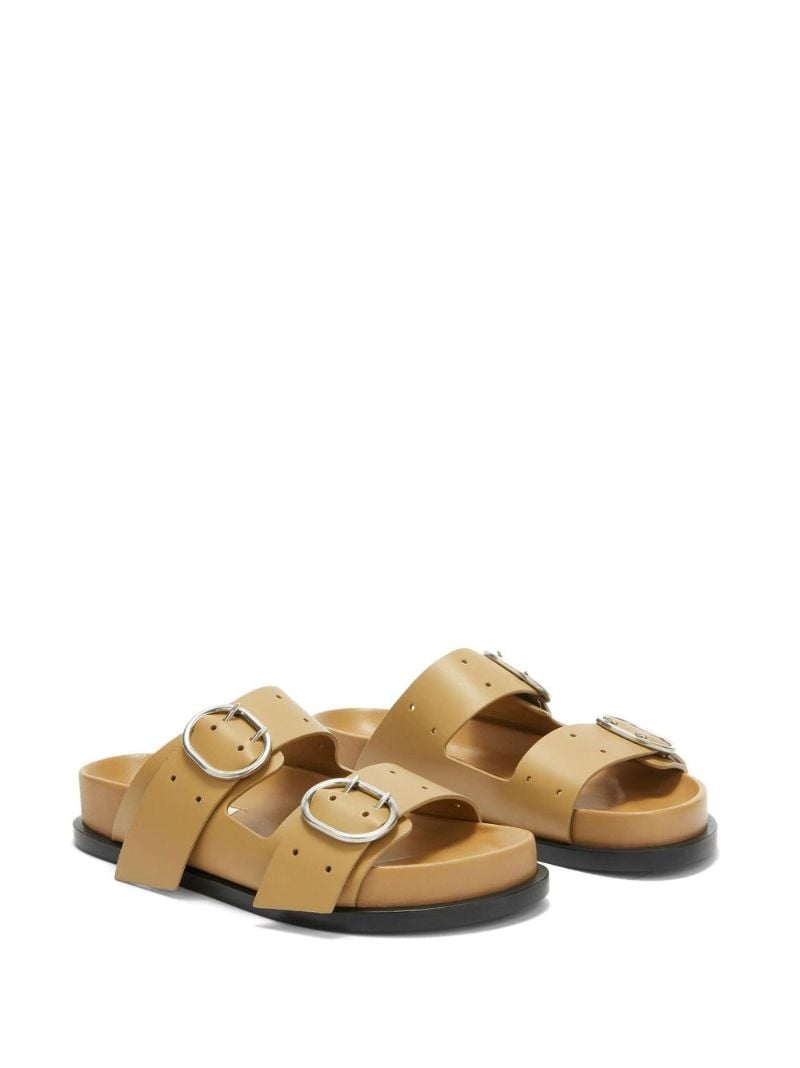 Brown Buckled Leather Sandals