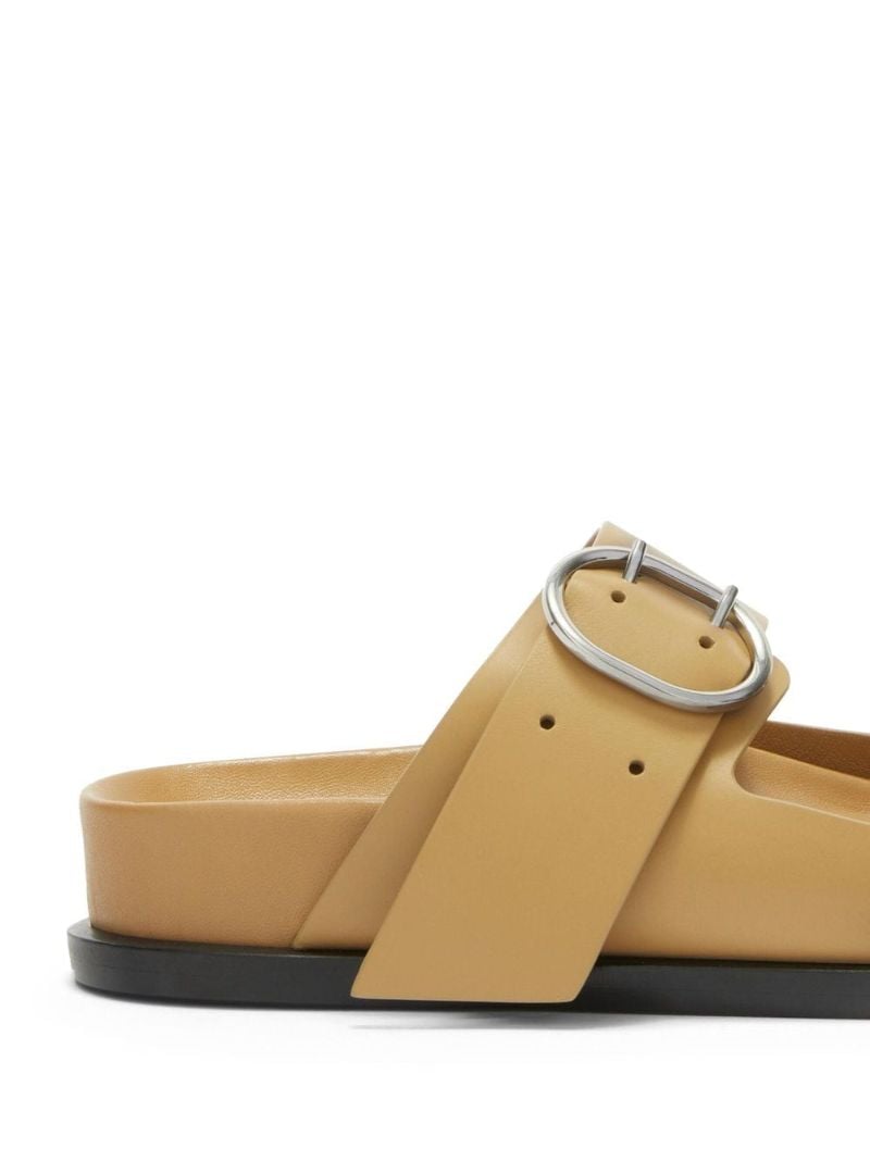Brown Buckled Leather Sandals