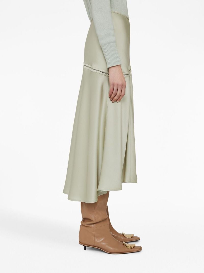 Green Asymmetric Bias Cut Midi Dress