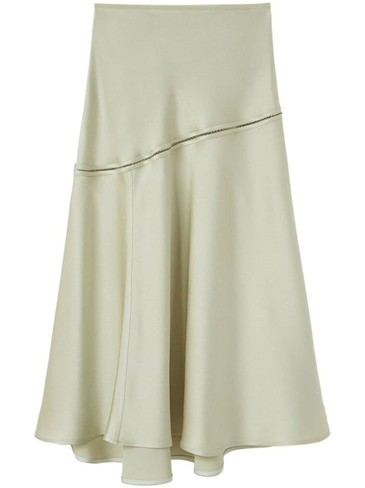Green Asymmetric Bias Cut Midi Dress