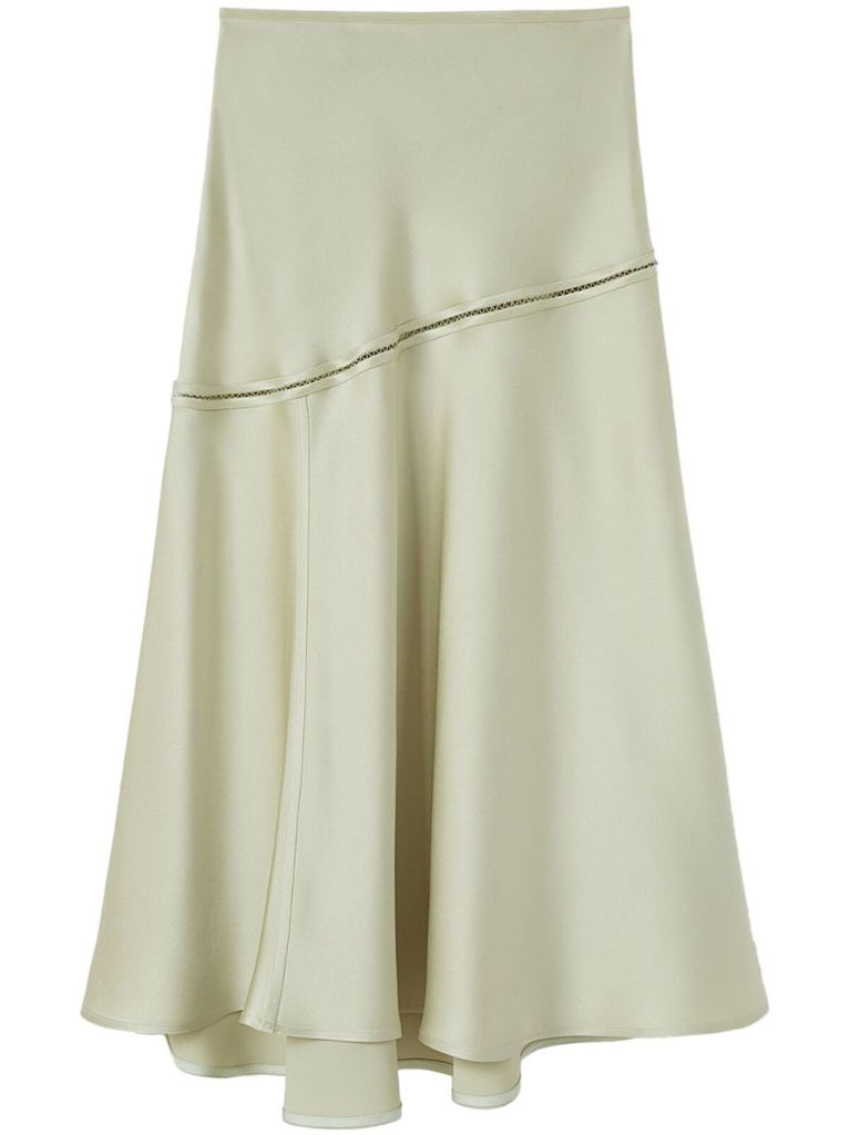 Green Asymmetric Bias Cut Midi Dress