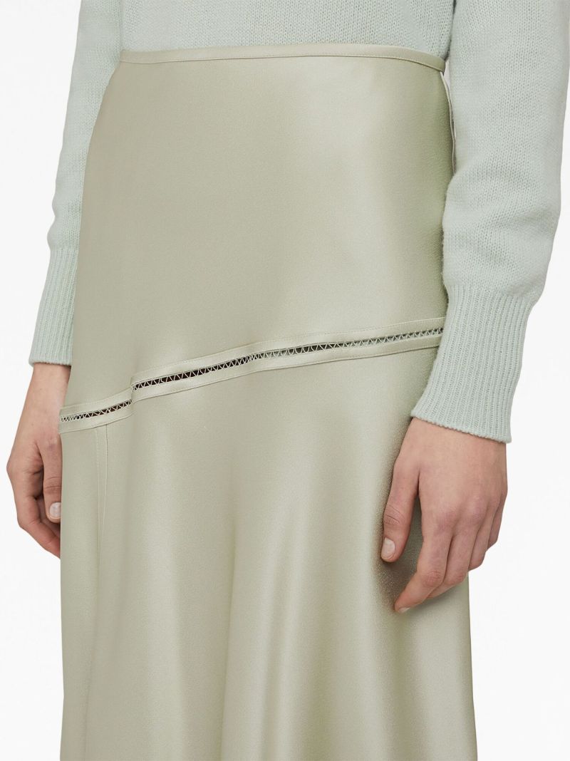 Green Asymmetric Bias Cut Midi Dress