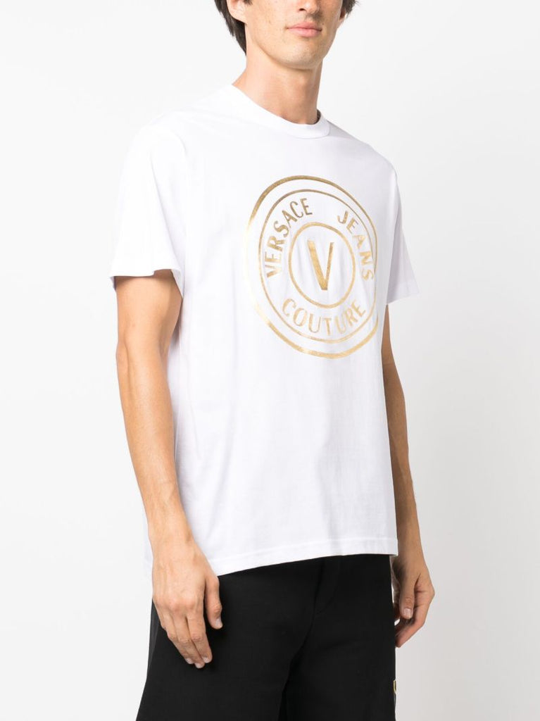 White V-emblem Cotton T-shirt