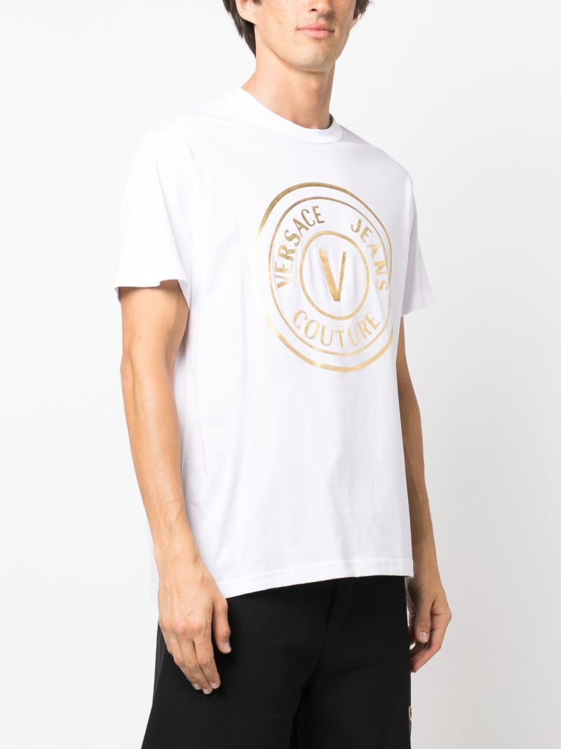 White V-emblem Cotton T-shirt