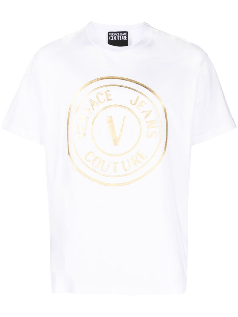 White V-emblem Cotton T-shirt