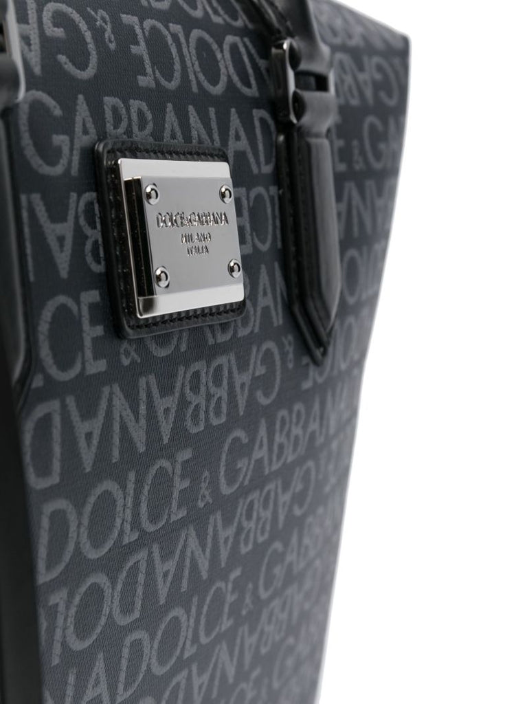Black Logo Print Laptop Case