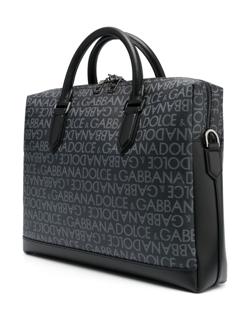 Black Logo Print Laptop Case