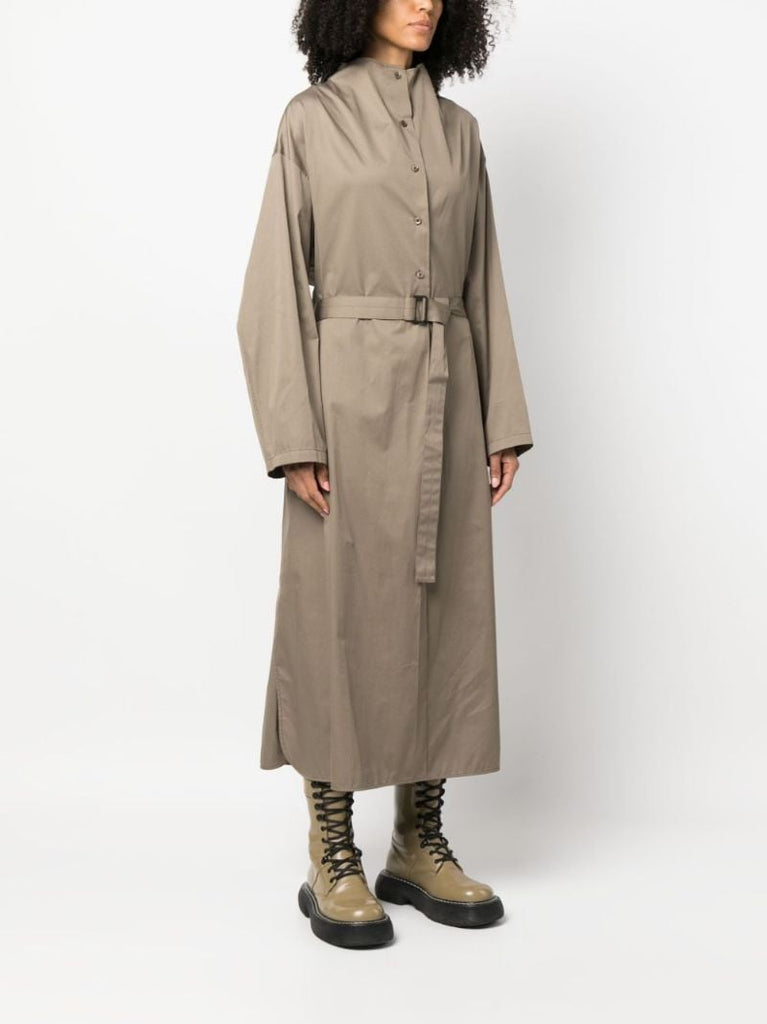 Green Belted Cotton Trench Dress