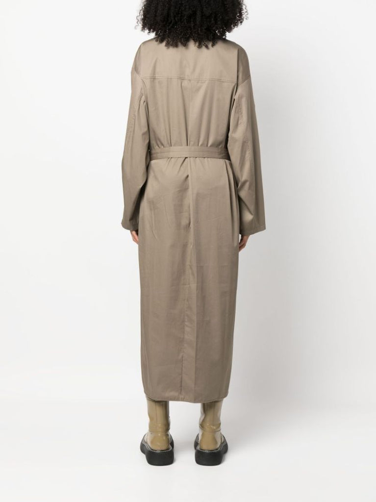 Green Belted Cotton Trench Dress