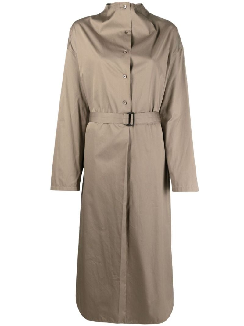 Green Belted Cotton Trench Dress
