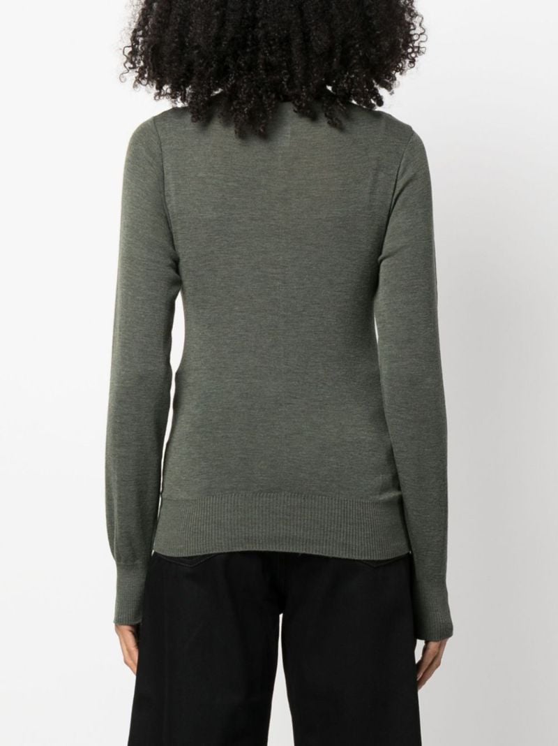 Green Seamless Wool Cardigan