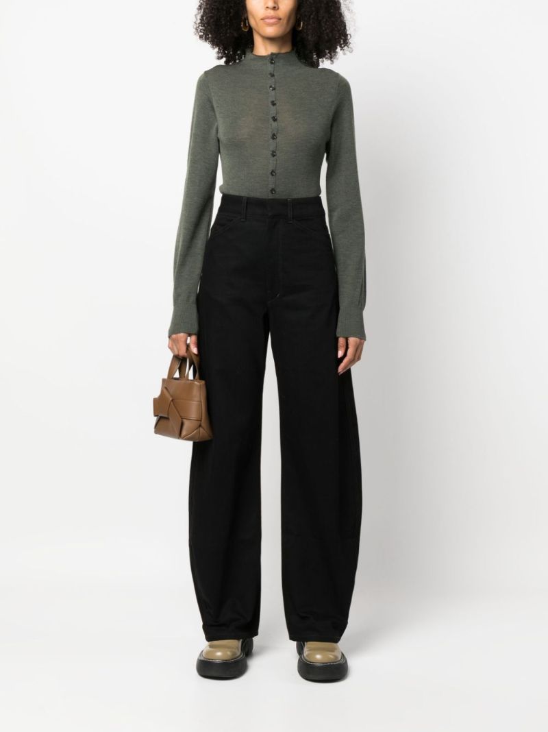 Green Seamless Wool Cardigan