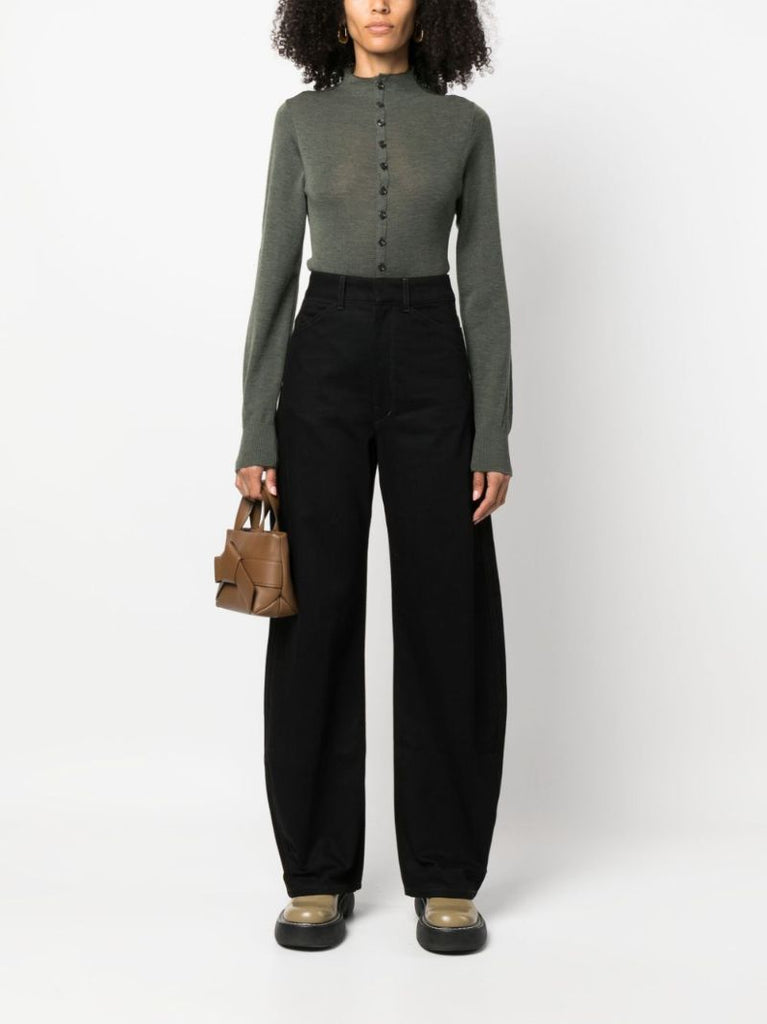 Green Seamless Wool Cardigan