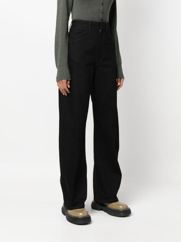 Black Wide-leg Cotton Jeans