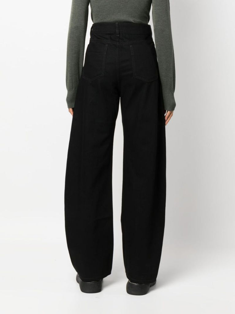 Black Wide-leg Cotton Jeans