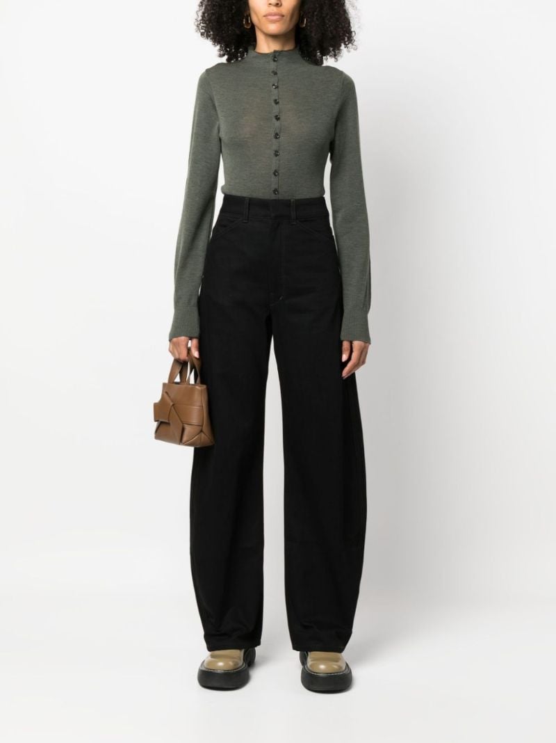 Black Wide-leg Cotton Jeans