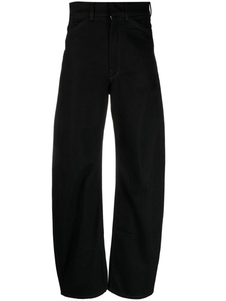Black Wide-leg Cotton Jeans