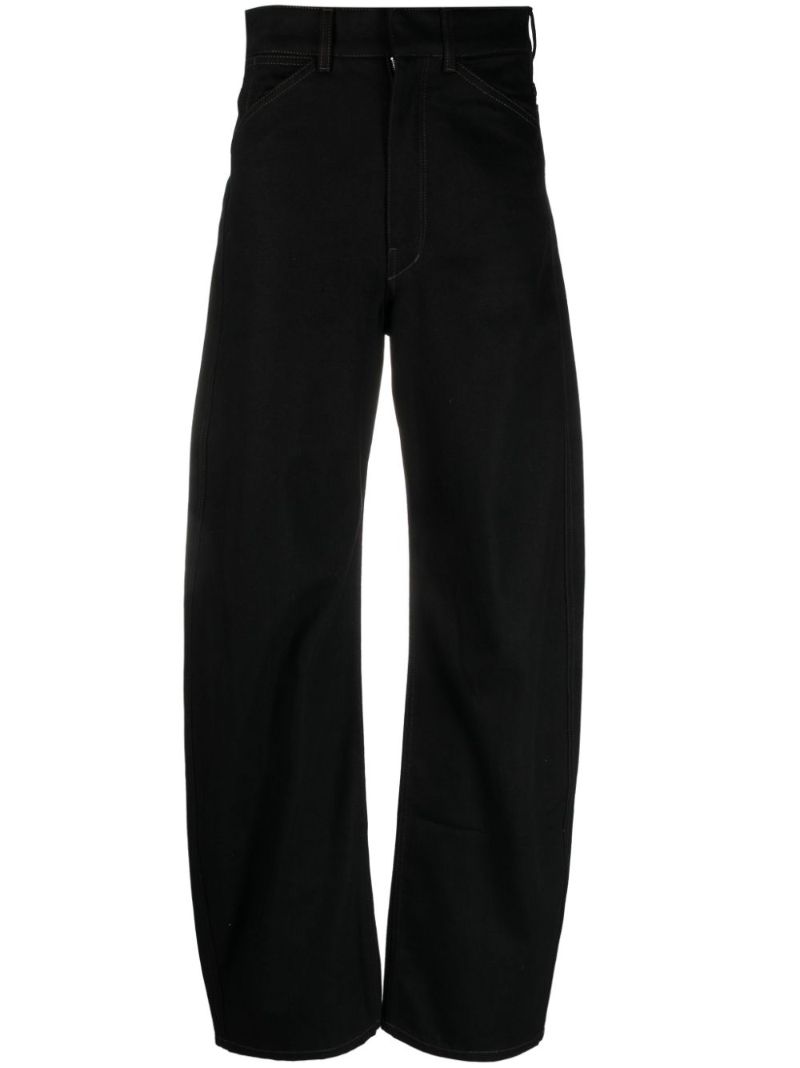 Black Wide-leg Cotton Jeans
