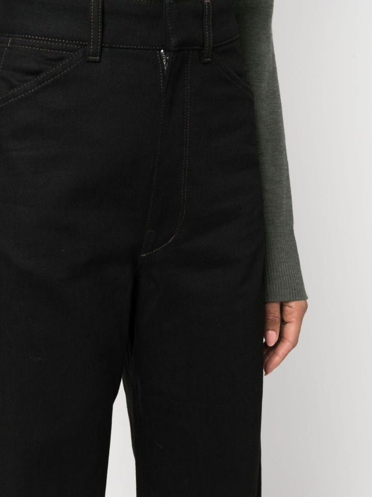 Black Wide-leg Cotton Jeans