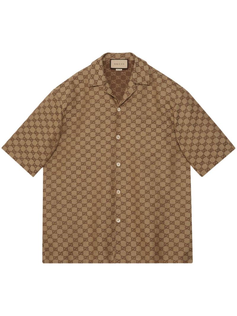 Brown Gg Supreme Linen Shirt