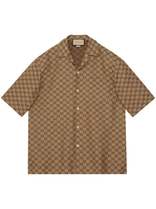 Brown Gg Supreme Linen Shirt