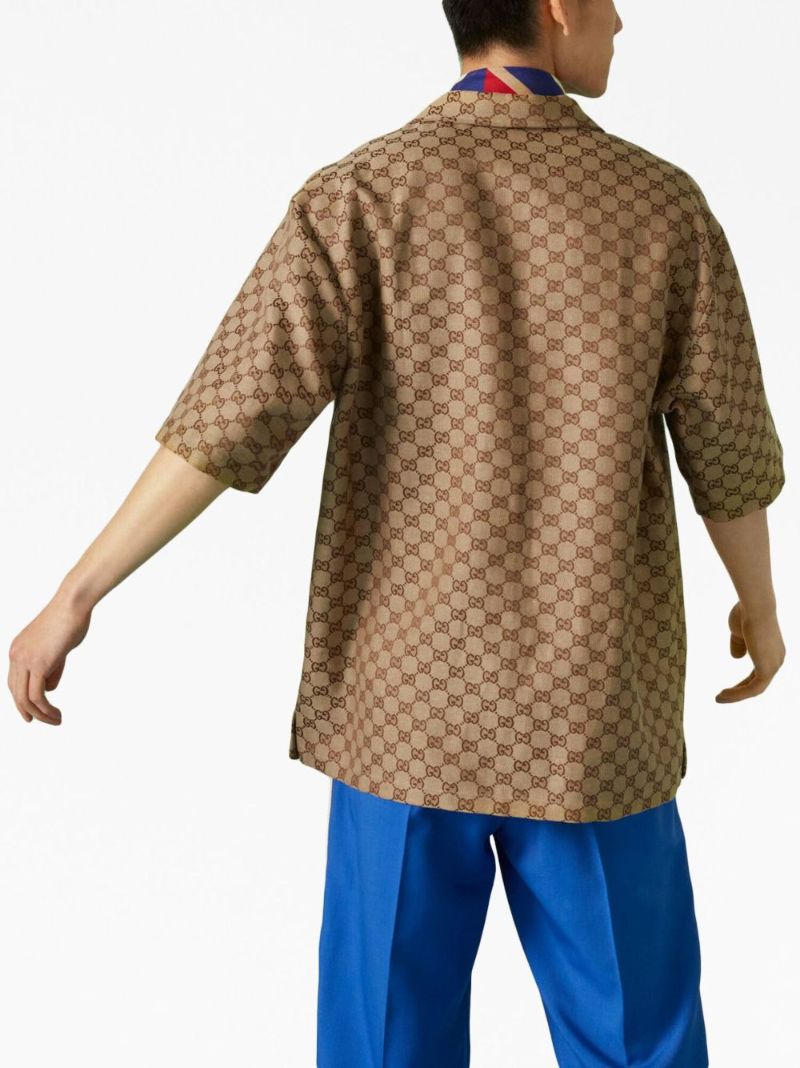 Brown Gg Supreme Linen Shirt