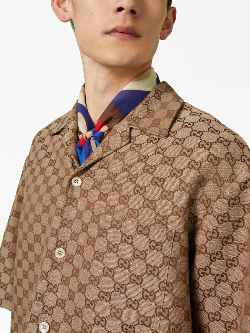 Brown Gg Supreme Linen Shirt