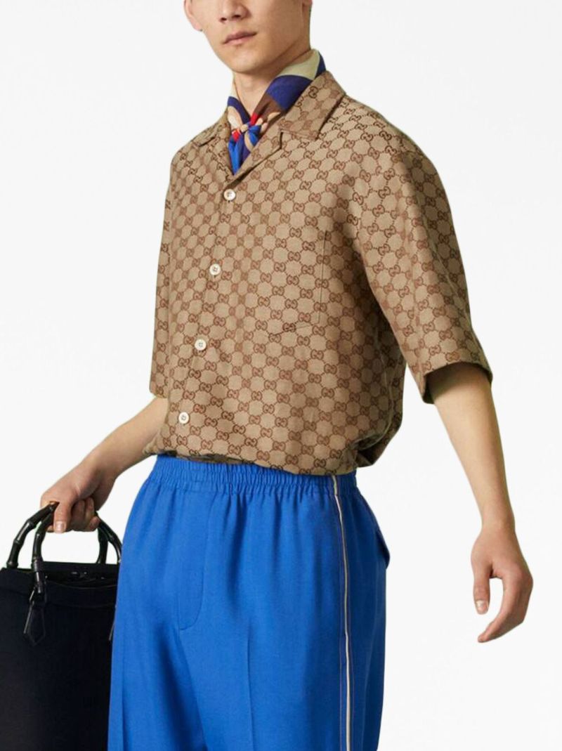 Brown Gg Supreme Linen Shirt