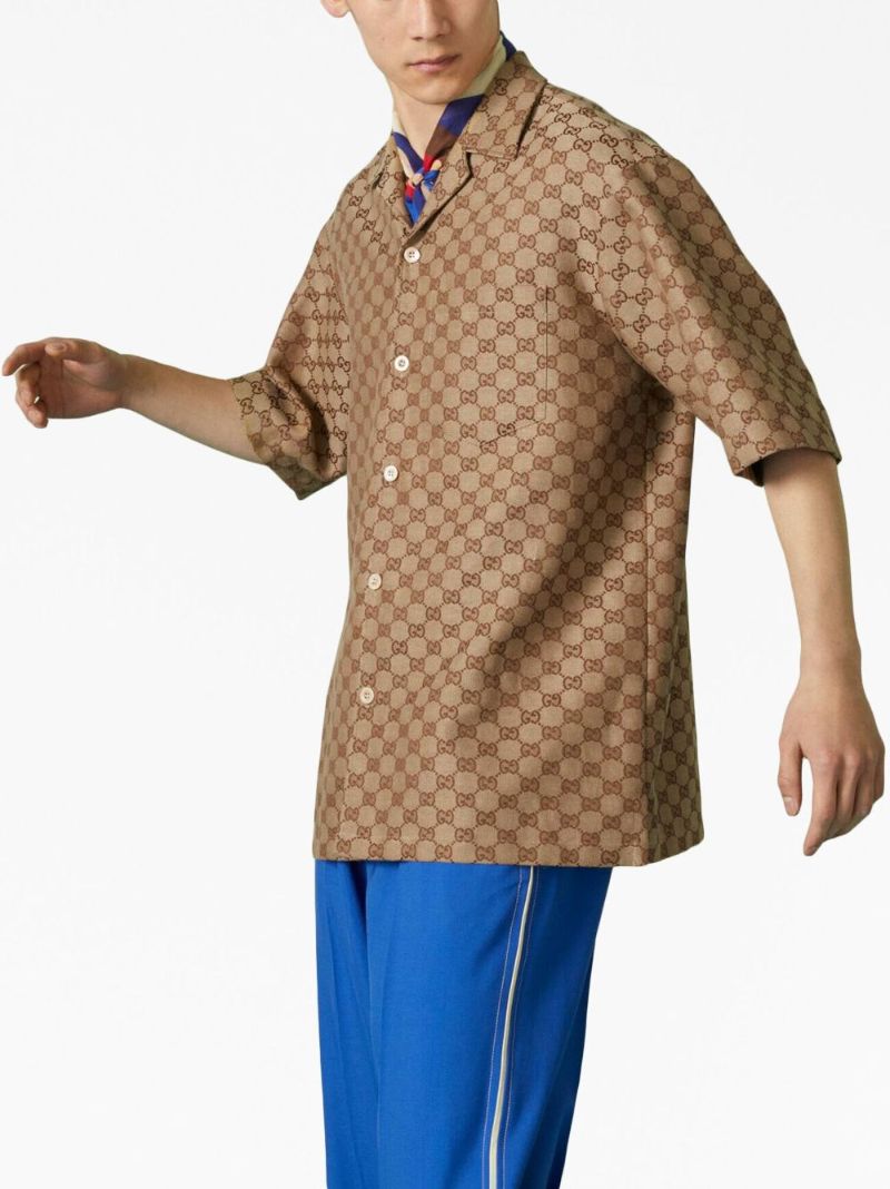 Brown Gg Supreme Linen Shirt